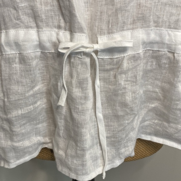 New Cloth & Stone Linen Top White Size Small Short Sleeve Relaxed Fit Women - Picture 5 of 10